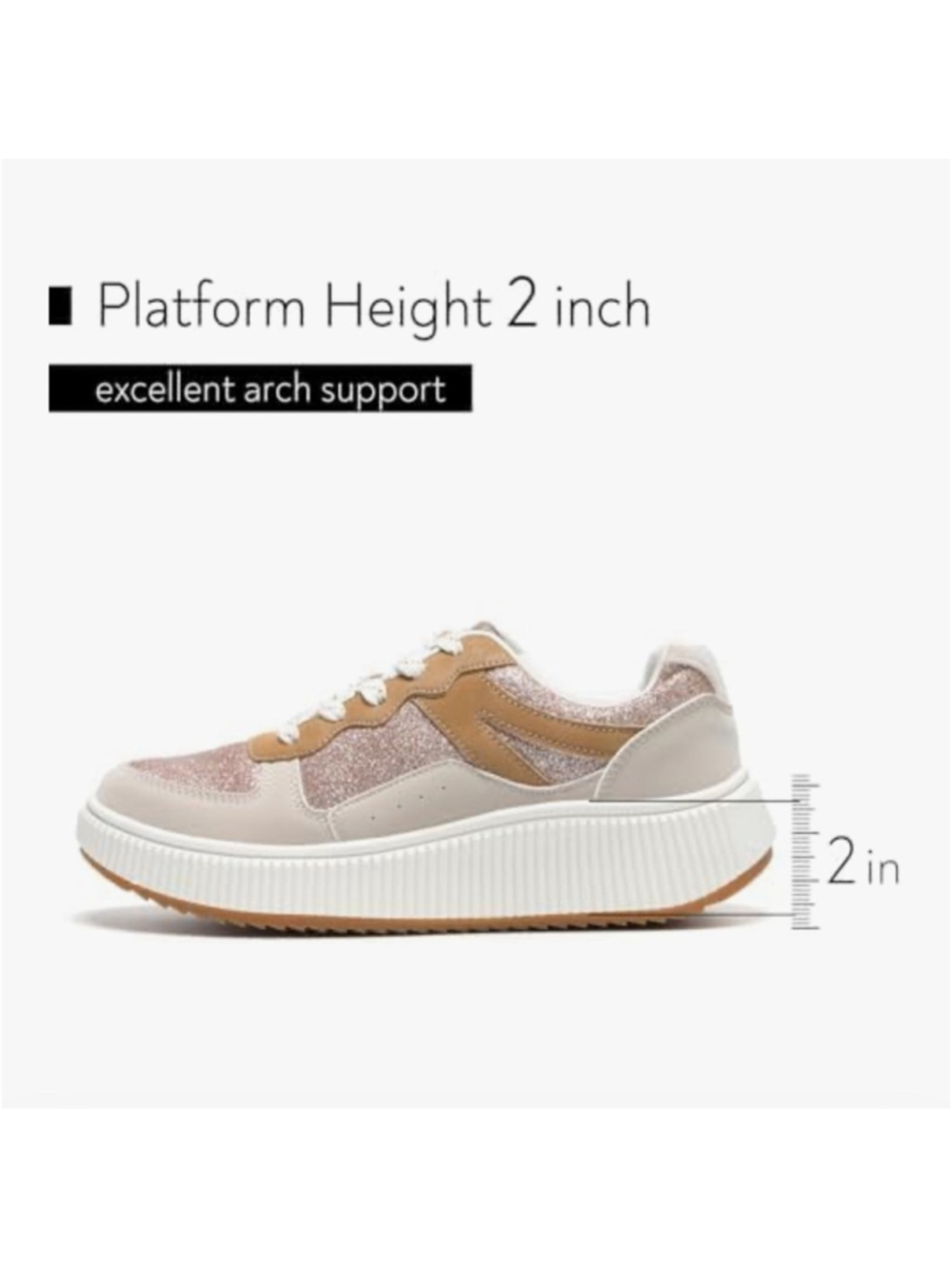 Women's Walking Shoes, Platform sneakers - Picture 7 of 8
